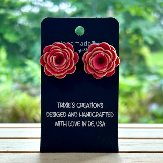 Faux Leather Earrings - Rosy Glow