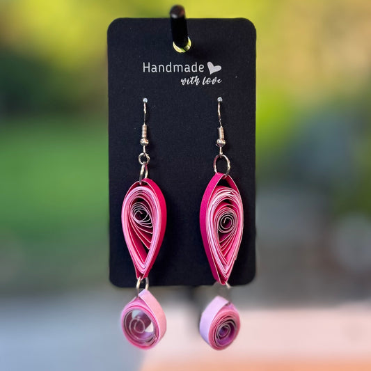 Drop Earrings - Pink