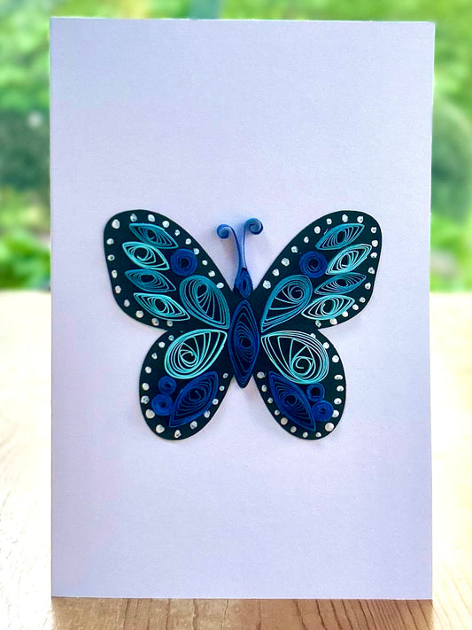 Blank Greeting Card - Blue Butterfly